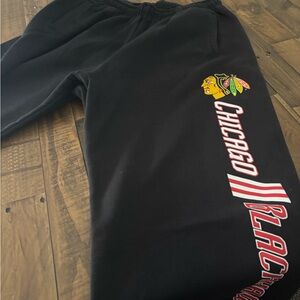 Reebok Black Sweatpants with Chicago Graphic